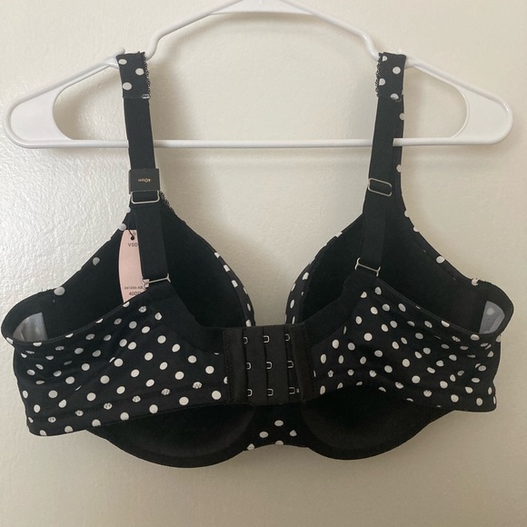 NWT Victoria’s Secret Body by Victoria Perfect Coverage Polka Dot Black Bra 40DD - Picture 2 of 5